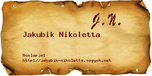 Jakubik Nikoletta névjegykártya