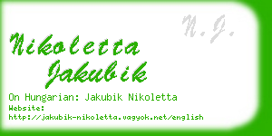 nikoletta jakubik business card